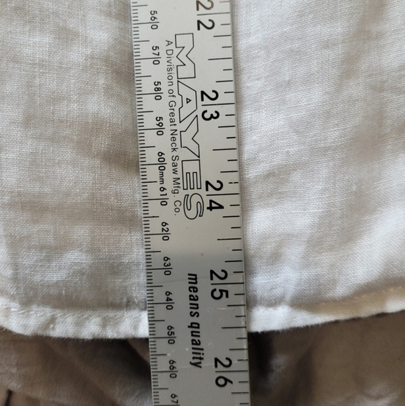 MALVIN I Love Linen Women SZ Sm. 100% linen crochet boho pearl button Peasant - Picture 10 of 11